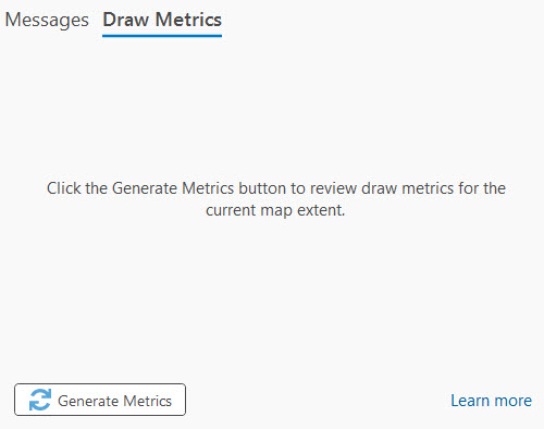 The Draw Metrics tab of the Analyze Map pane