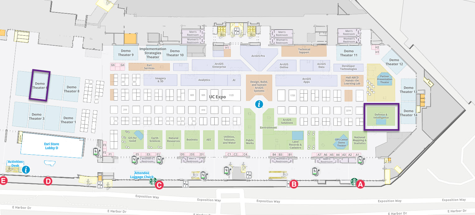 Defense & Intelligence Showcase and Demo Theater 6 locations on the UC Expo floor.