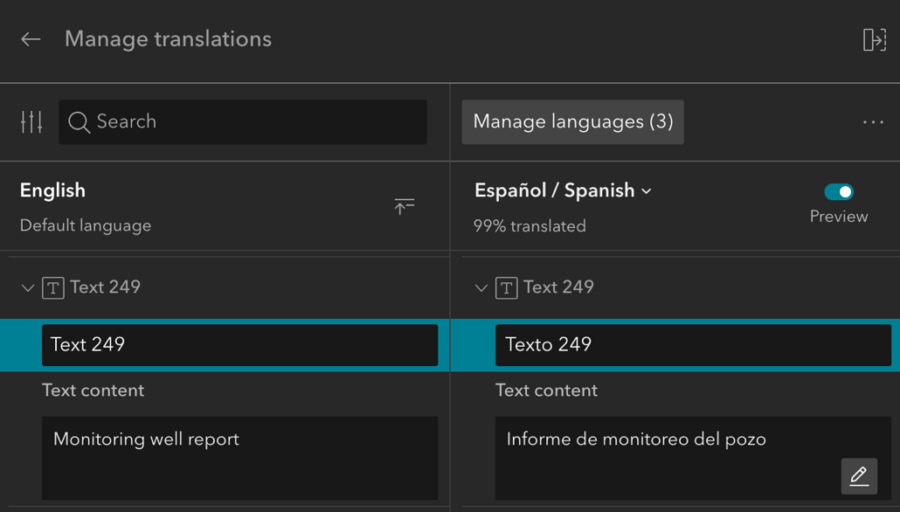 Manage translations