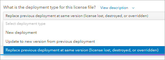 Deployment type options