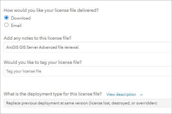 License file options