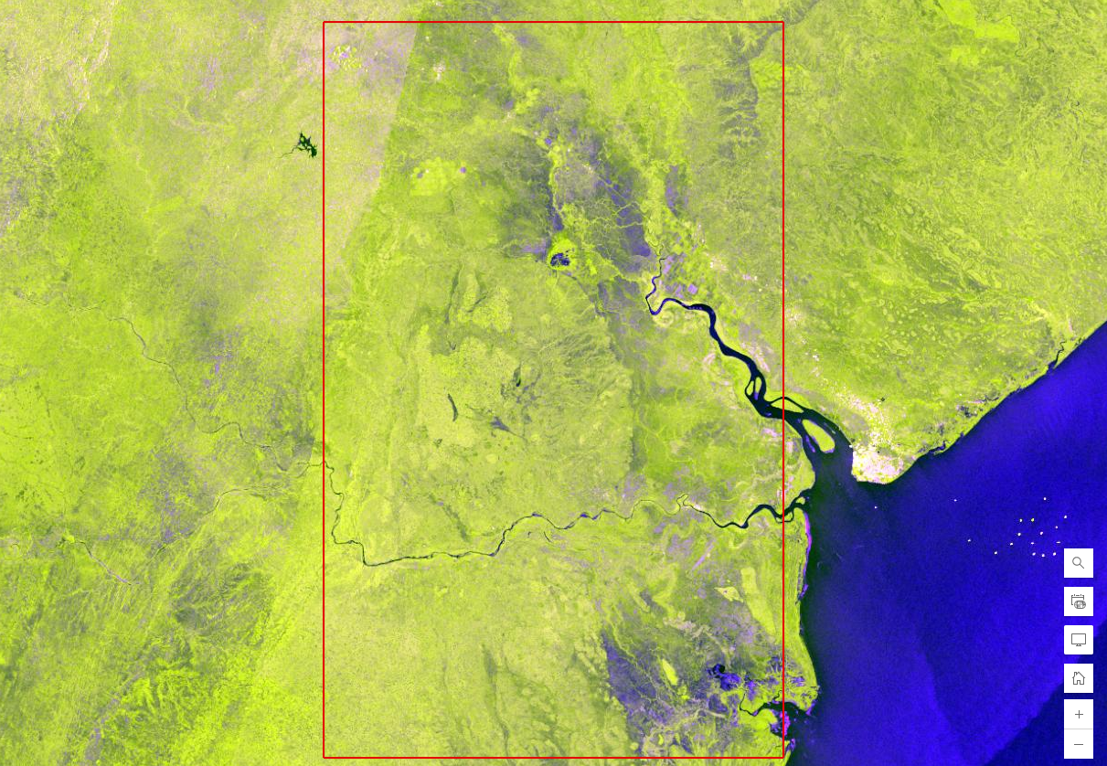 Beira AOI outlined in red.