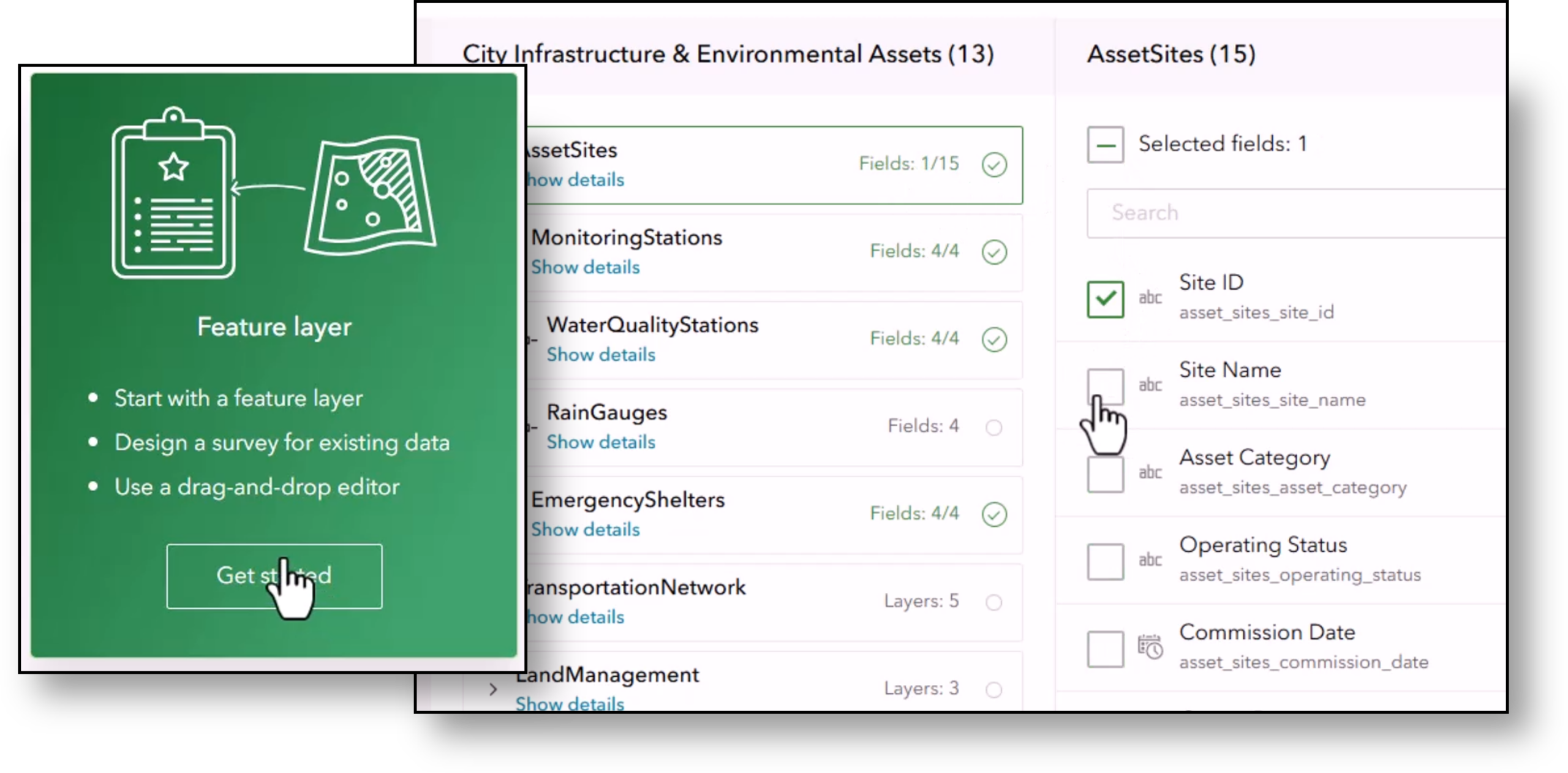 Start with a feature layer and related records