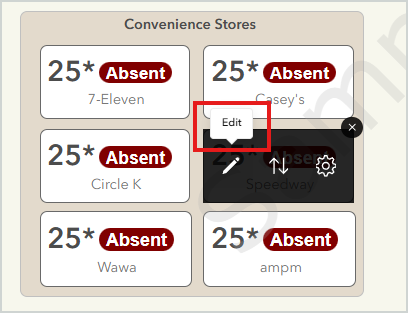 Close up of edit tool in BA Web infographic panel