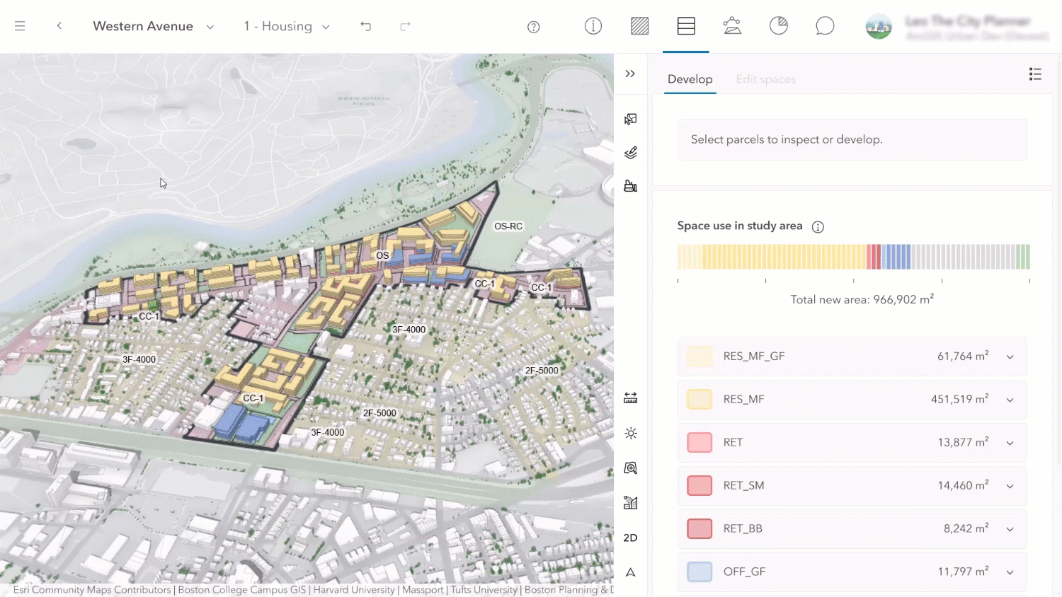 A GIF showing the scenario dashboard for a plan area, highlighting key metrics and demonstrating how to export the dashboard data to an Excel spreadsheet for further analysis and reporting.