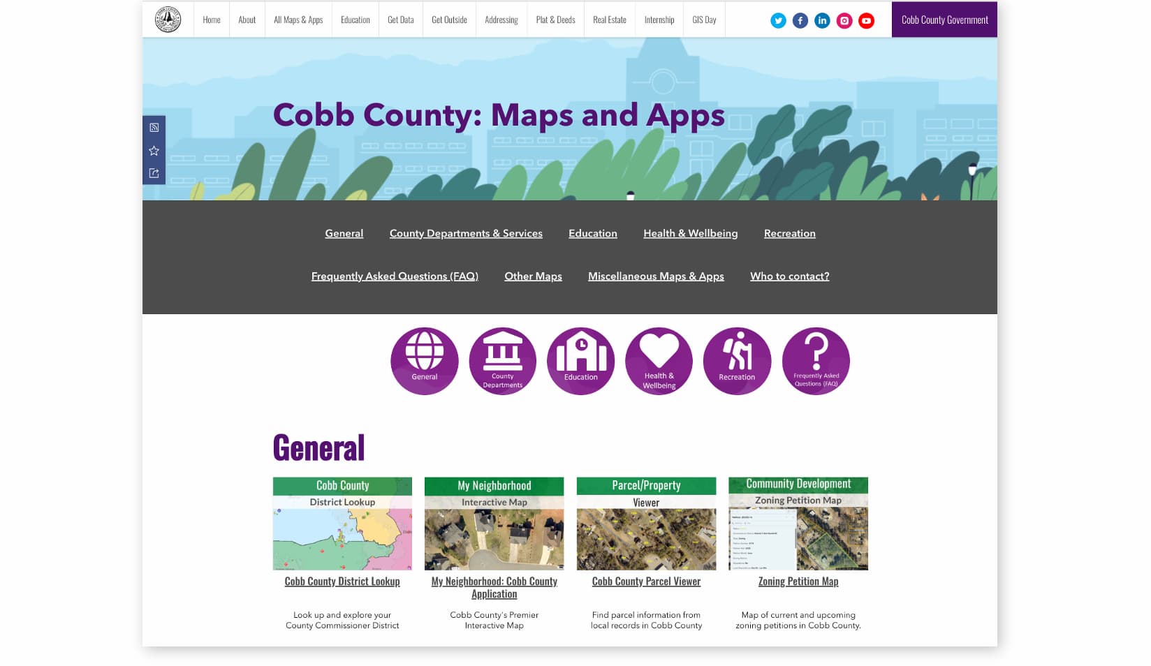 Cobb County hub maps and apps gallery