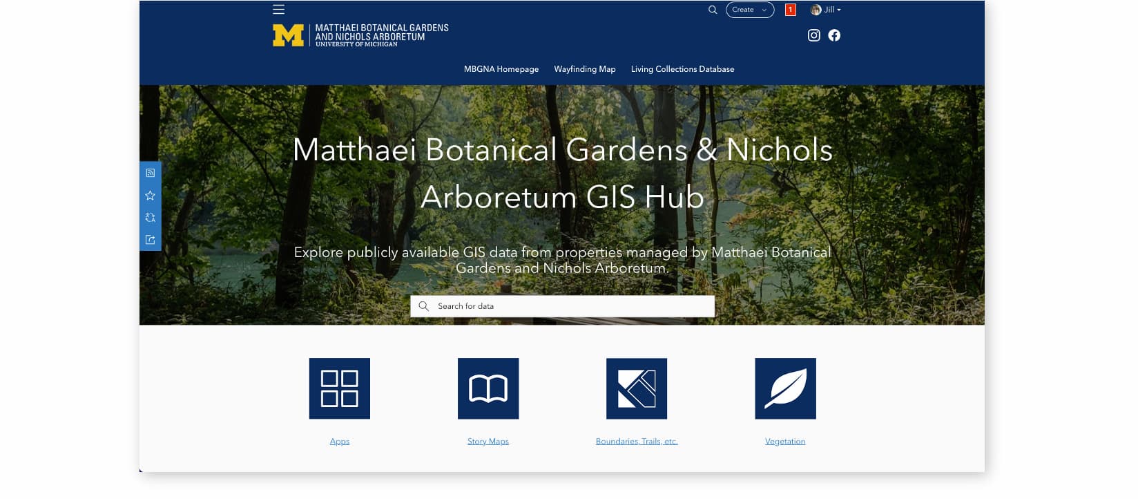 Matthaei Botanical Gardens-Nichols Arboretum hub nav links