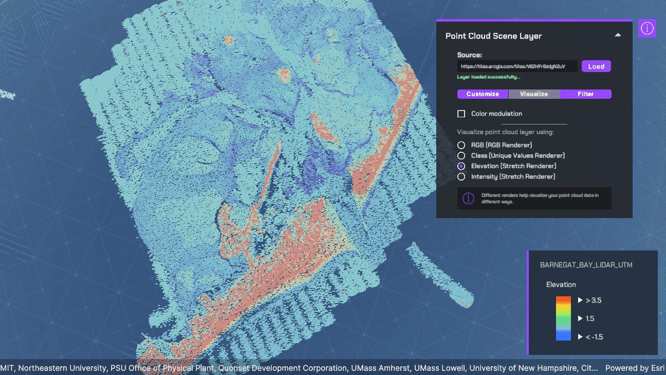 Point Cloud Layer Sample Demonstrating Rendering and Filtering.