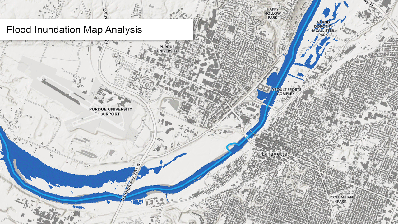Animated GIF of the three flood map offerings