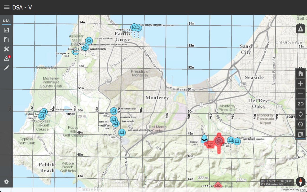 Dynamic Situational Awareness app displaying a grid