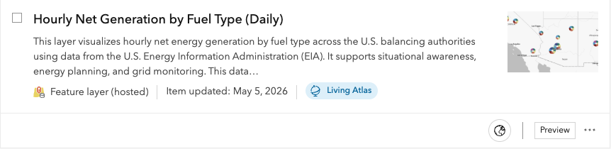 generation by fuel type in living atlas