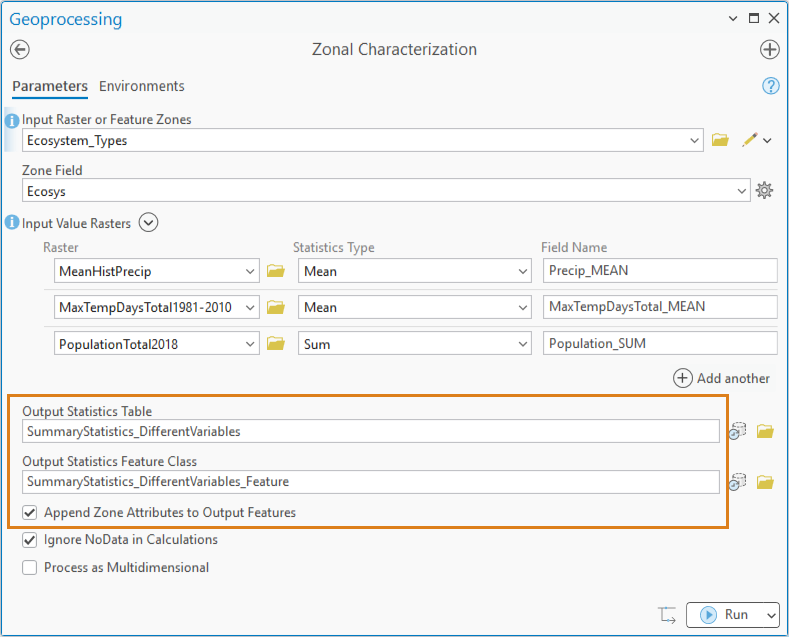 Figure: Zonal Characterization tool UI