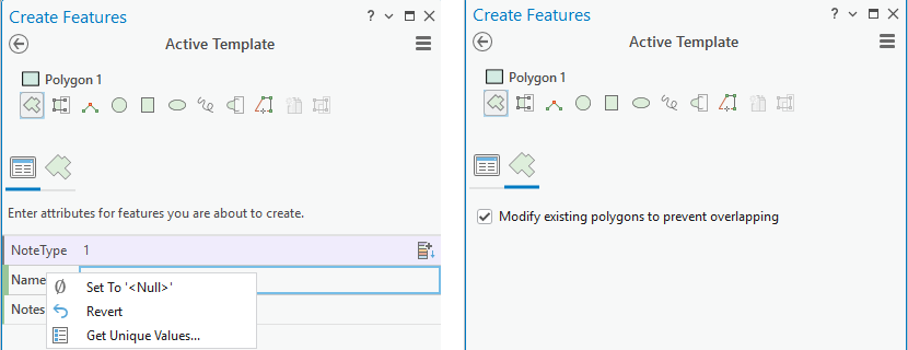 Active Template pane capabilities