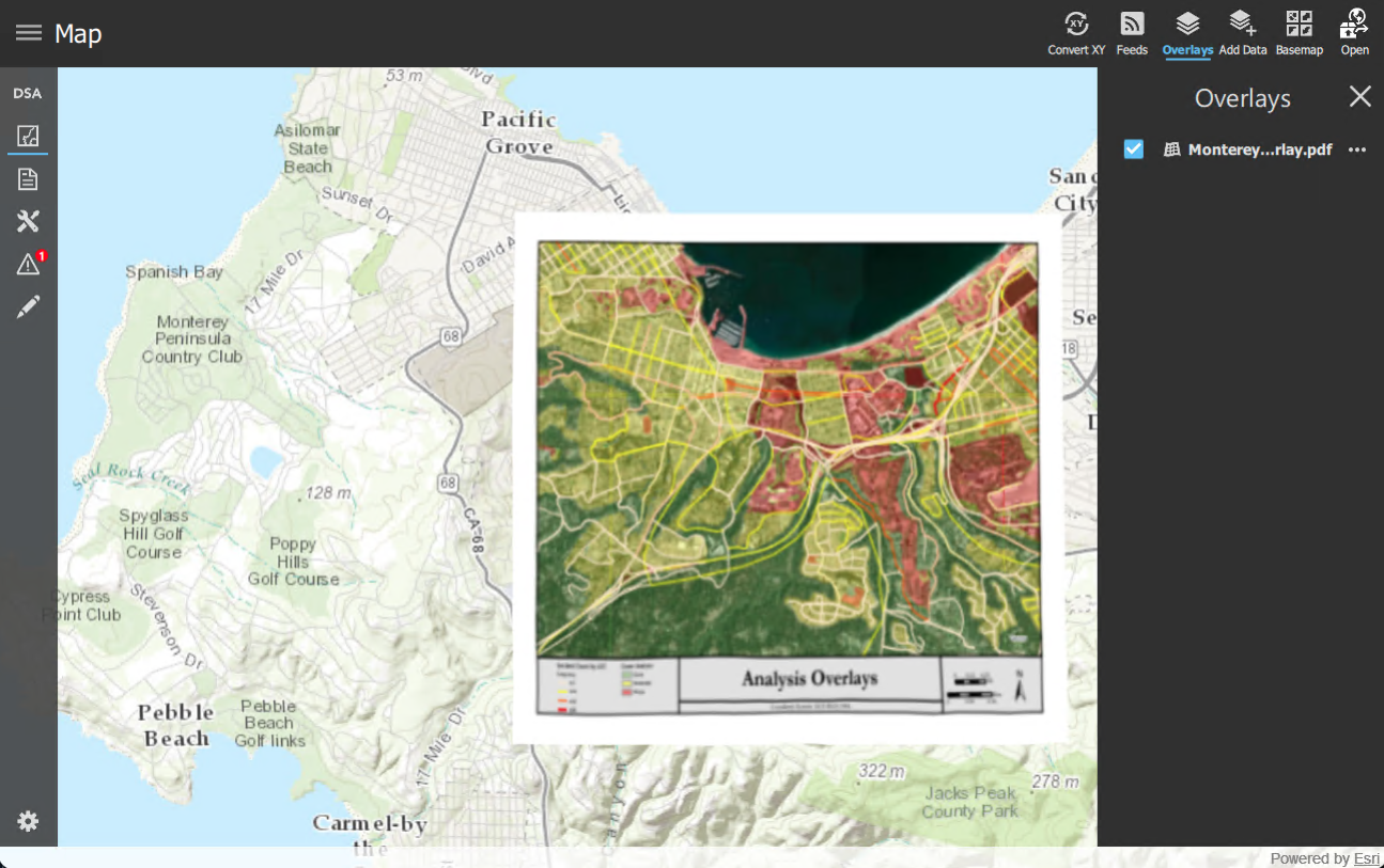 Dynamic Situational Awareness app displaying a geospatial PDF