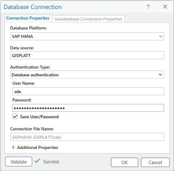 The Database Connection dialog