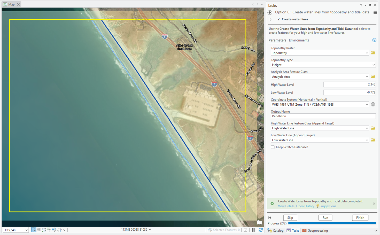 Beach Analysis topobathy and tidal