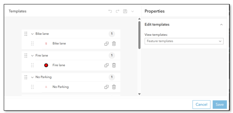 Templates from the source layer are carried over into the view.