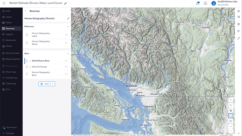 Customizing basemaps using component layers