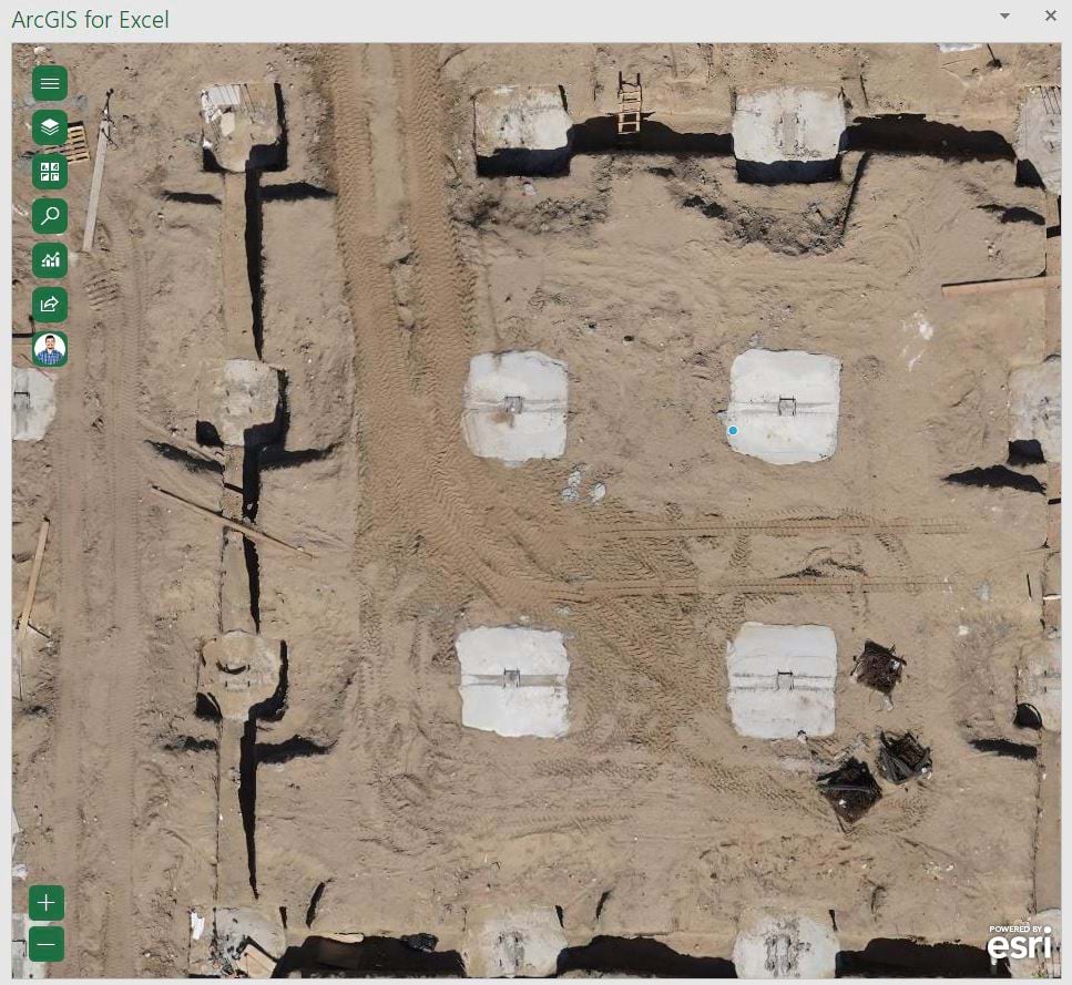 Drone imagery in Excel allows you to zoom in and see construction details a spreadsheet would miss.