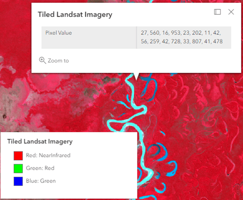 Landsat pixel values