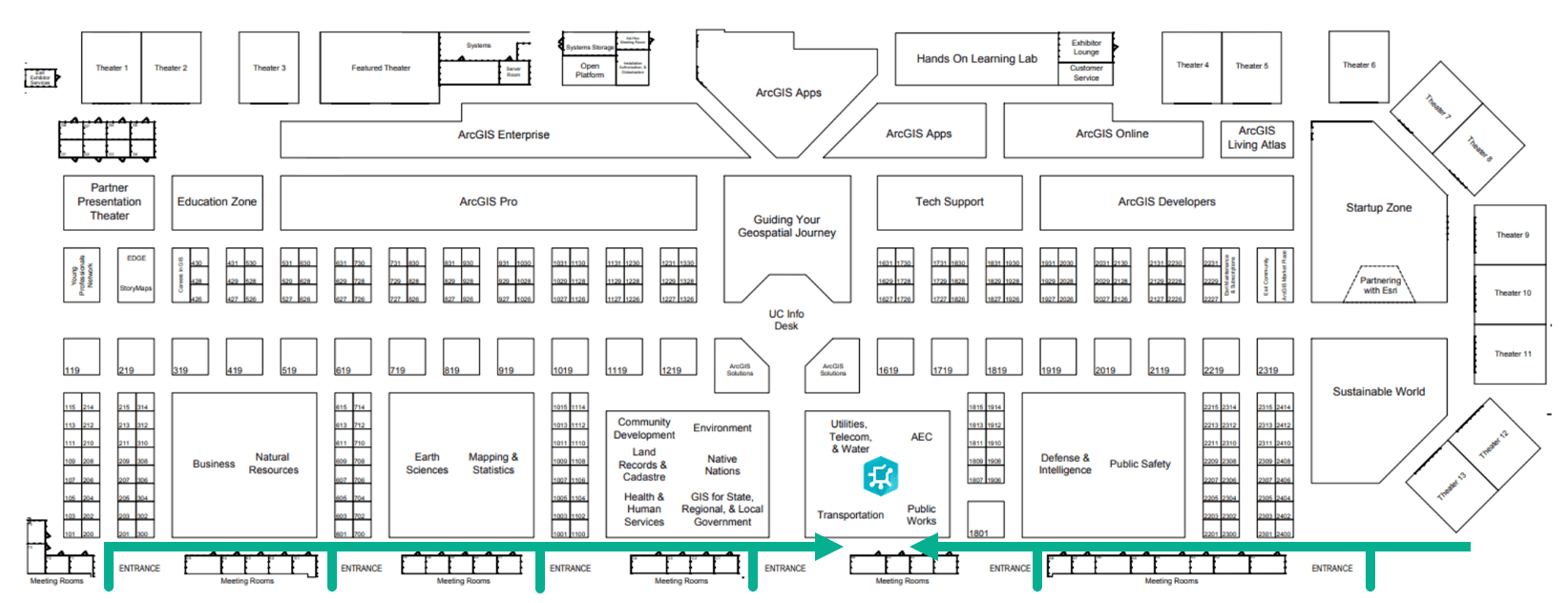 ArcGIS Utility Network at the Industry island during the Esri Showcase