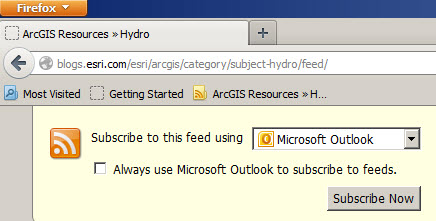 Subscribe using Microsoft Outlook