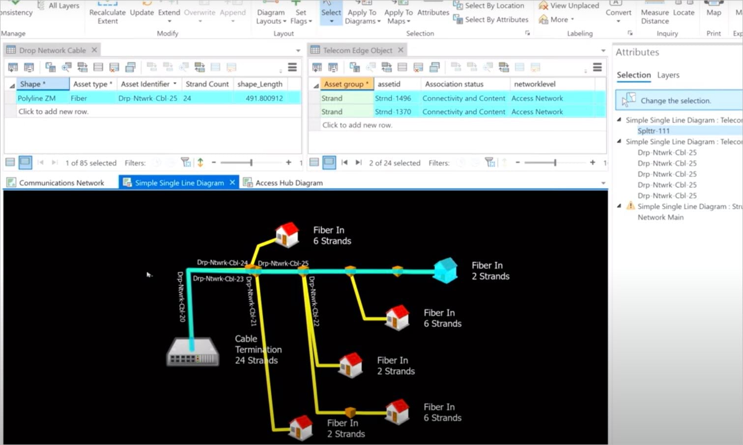 A simple single line diagram in ArcGIS Pro