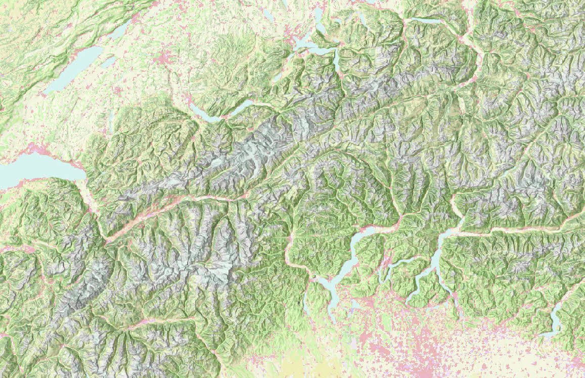 Visualizing landcover in The Alps