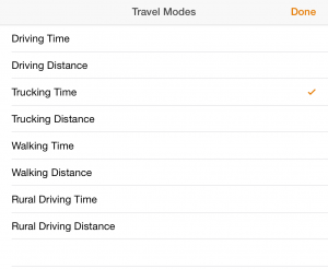 Calculate directions based on the specific vehicle or roads your workforce uses. 