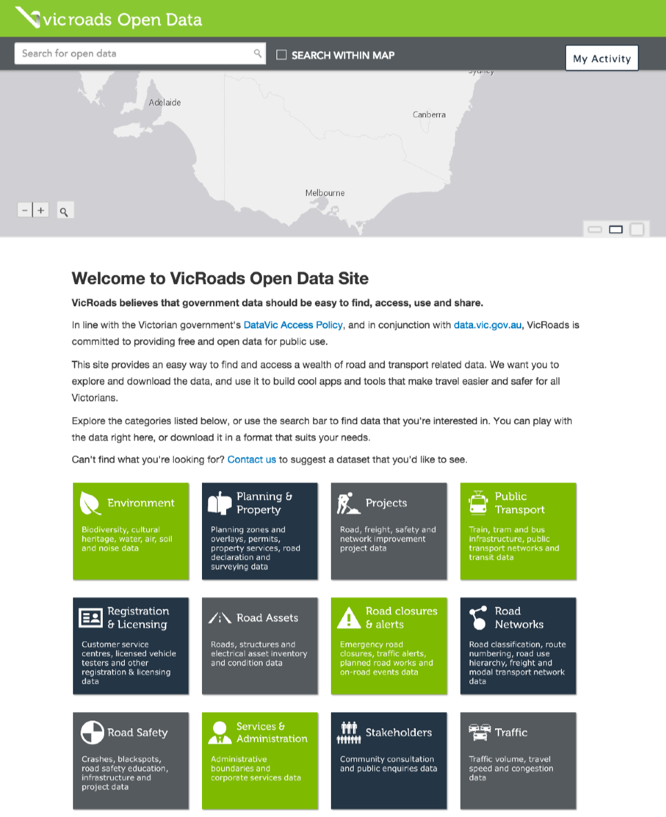 VicRoads homepage