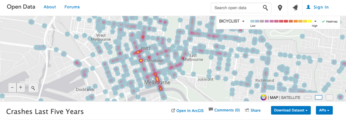 Bicycle crashes in Melbourne