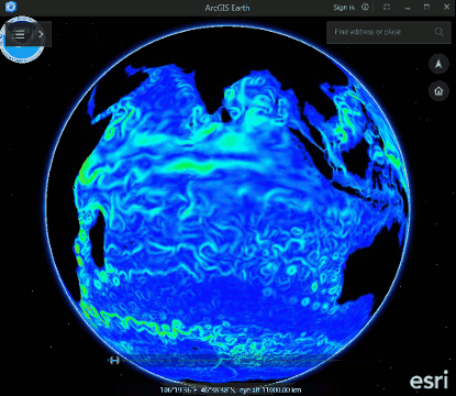 ArcGIS Earth 1.1 animation using NOAA Ocean Current KML