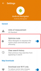 Navigator on Android now features multi-stop route optimization.