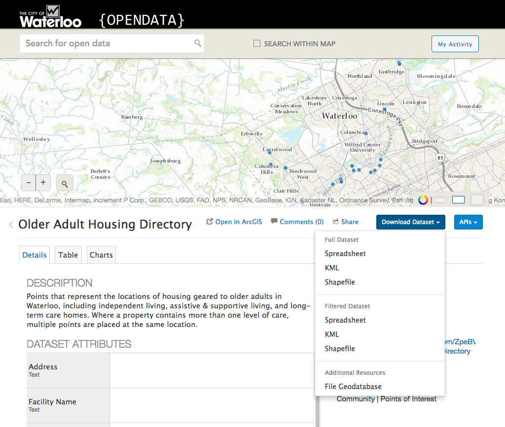 File Geodatabase download option