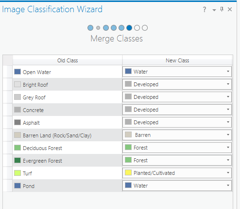 Merge Classes page