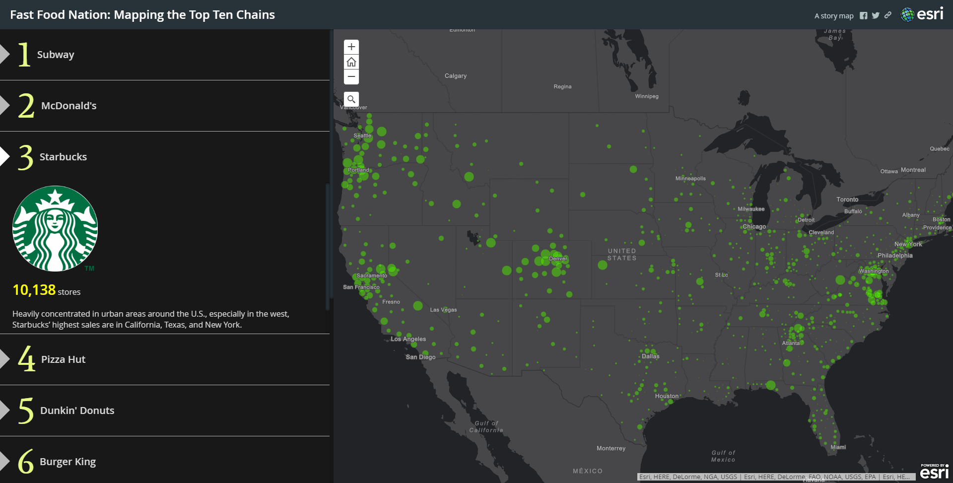 Click to check out the distributions of the top fast food franchises...