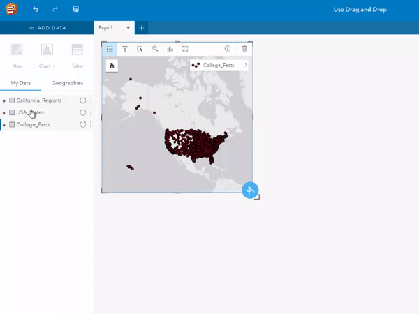 Drag and drop to aggregate and filter data