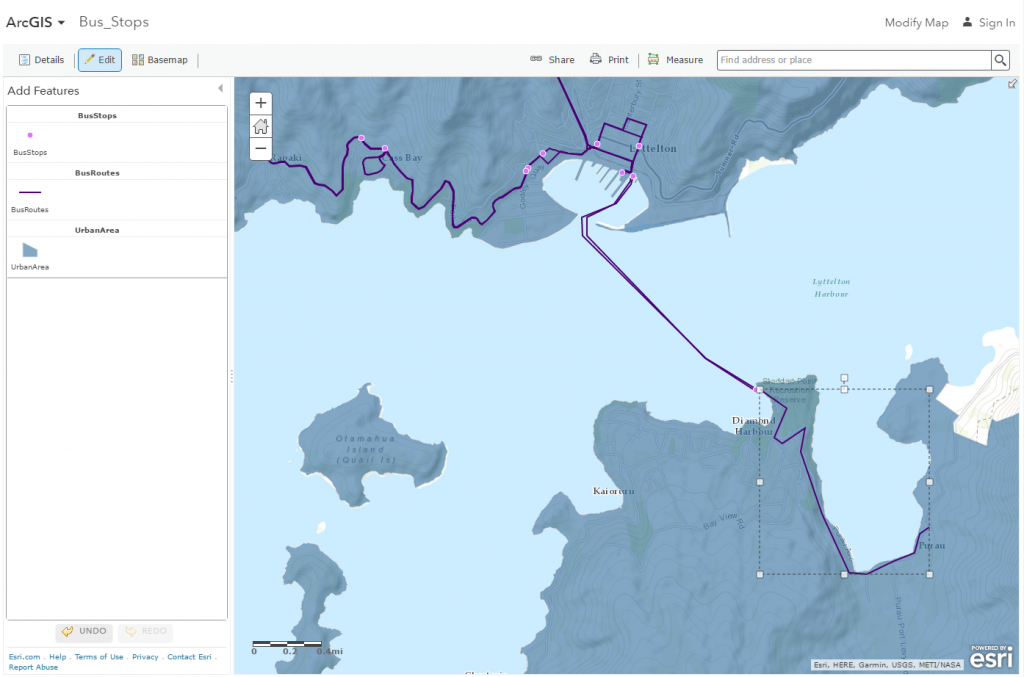 Edited map in ArcGIS Online map viewer