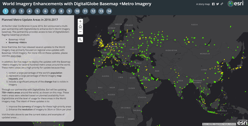 World Imagery Enhancements with DigitalGlobe Basemap +Metro Imagery