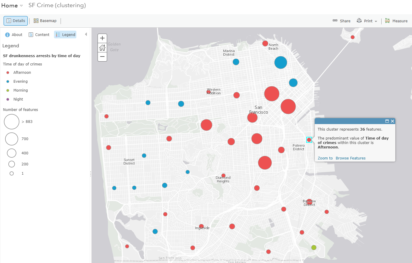 Image result for point clustering arcgis online