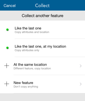 Choices for collecting another feature Choices for collecting another feature
