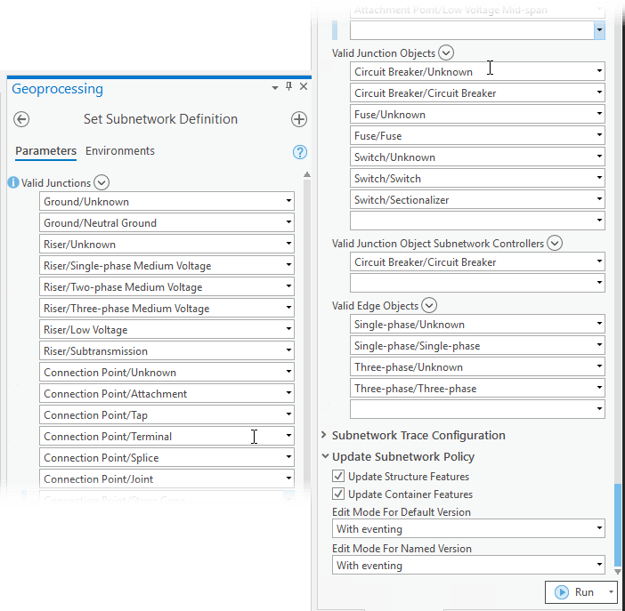 Set Subnetwork Definition geoprocessing tool