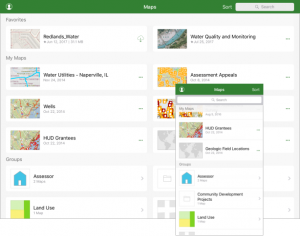 Screenshot showing groups in Explorer for ArcGIS 18.1 (iOS)