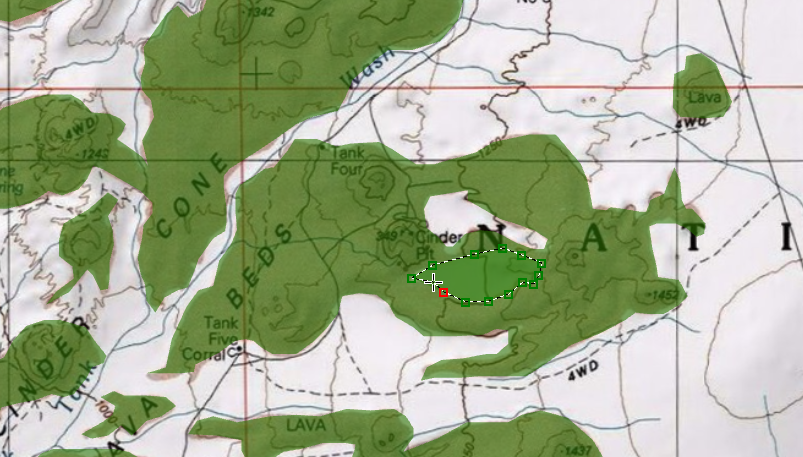 picture of tracing feature from the USA Topo Maps basemap