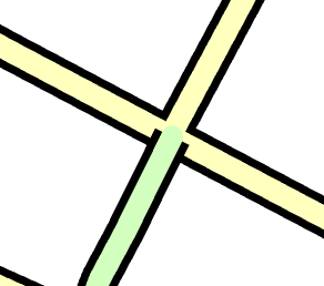 road segments shown overlapping at an intersection