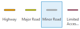 the Minor Road symbol is white with a black casing