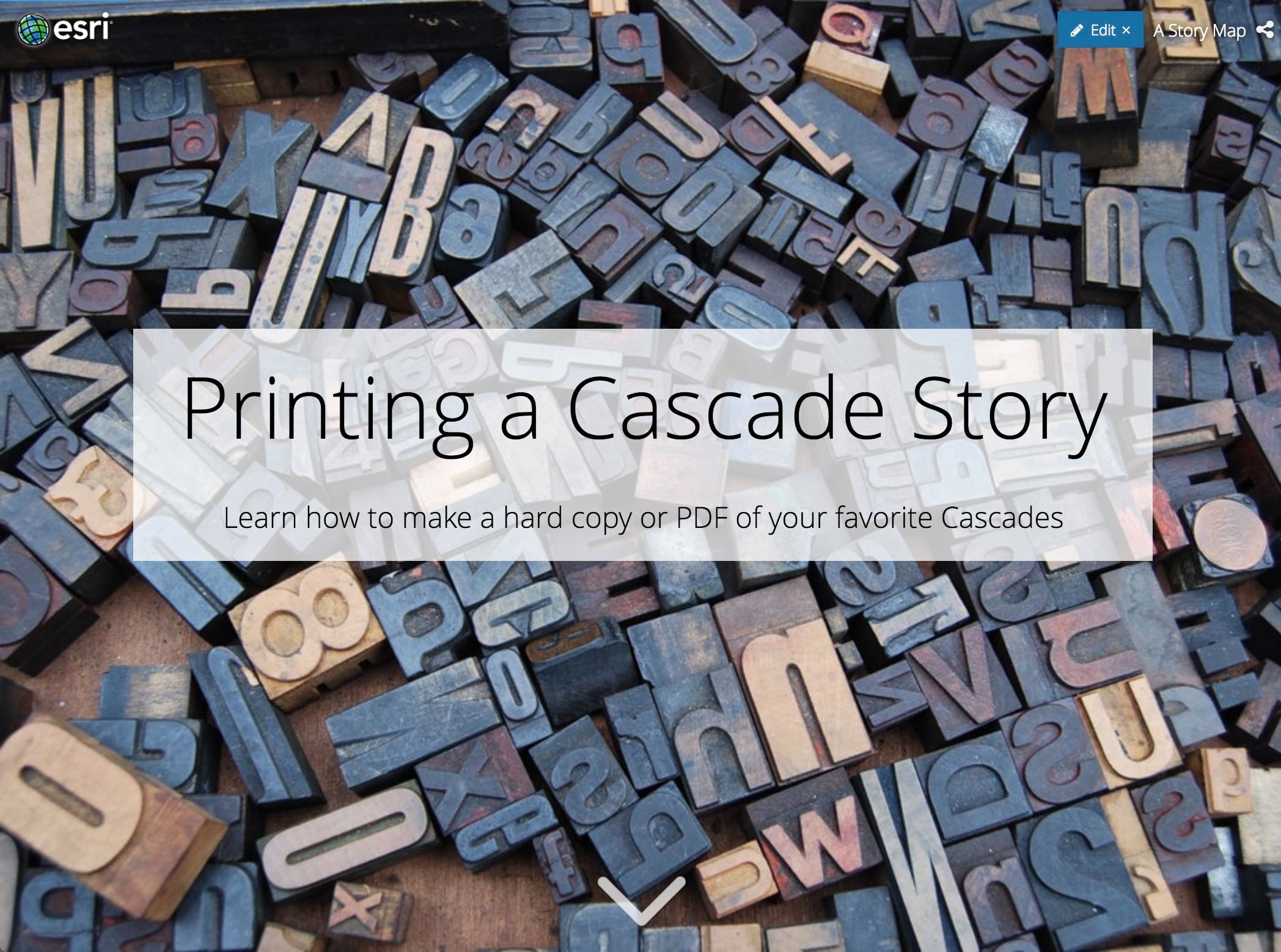 Printing a Cascade Story Printing a Cascade Story