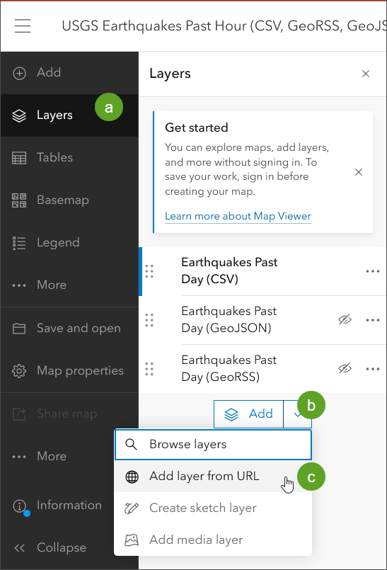 Add layer from URL Add layer from URL
