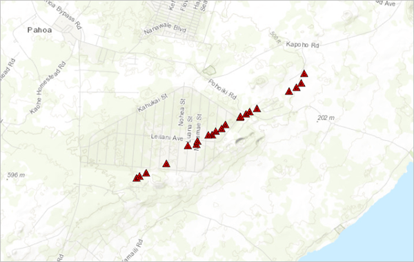 Fissures opened by Kilauea's 2018 eruption