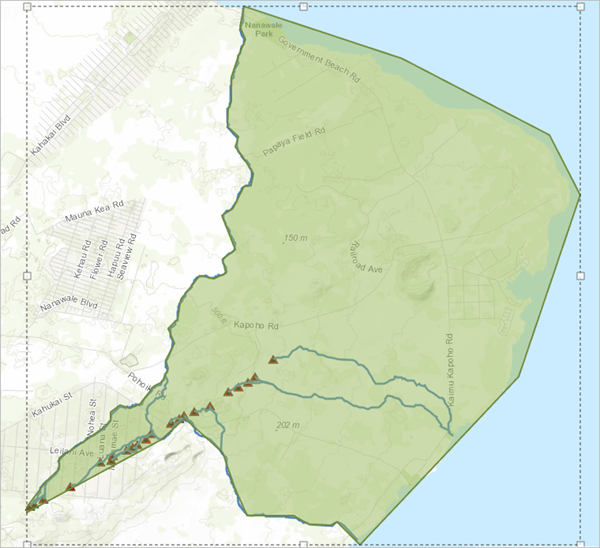 Hazard area for Kilauea fissures